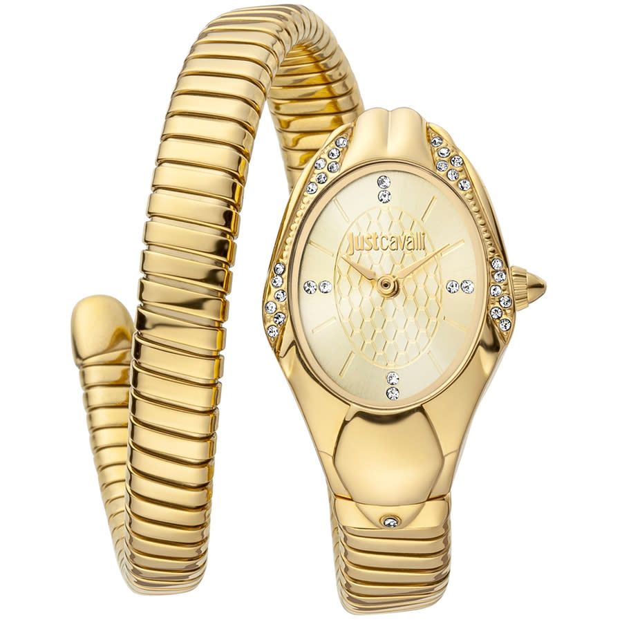 Just Cavalli Glam Evo 4 Mother of Pearl White Dial Two Tone Steel Strap Watch for Women - JC1L229M0065