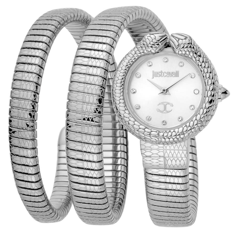 Just Cavalli Glam Snake Gold Dial Multicolor Steel Strap Watch for Women - JC1L163M0235
