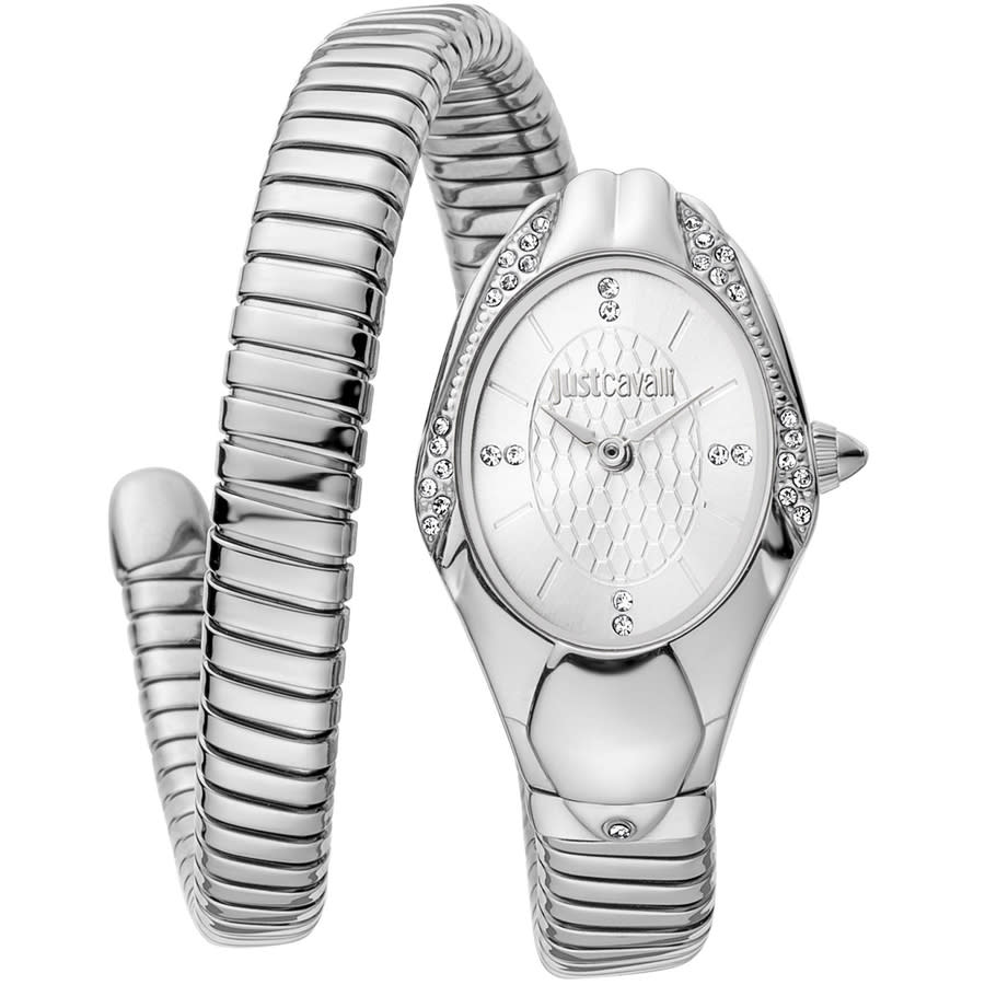 Just Cavalli Glam Snake Gold Dial Multicolor Steel Strap Watch for Women - JC1L163M0235
