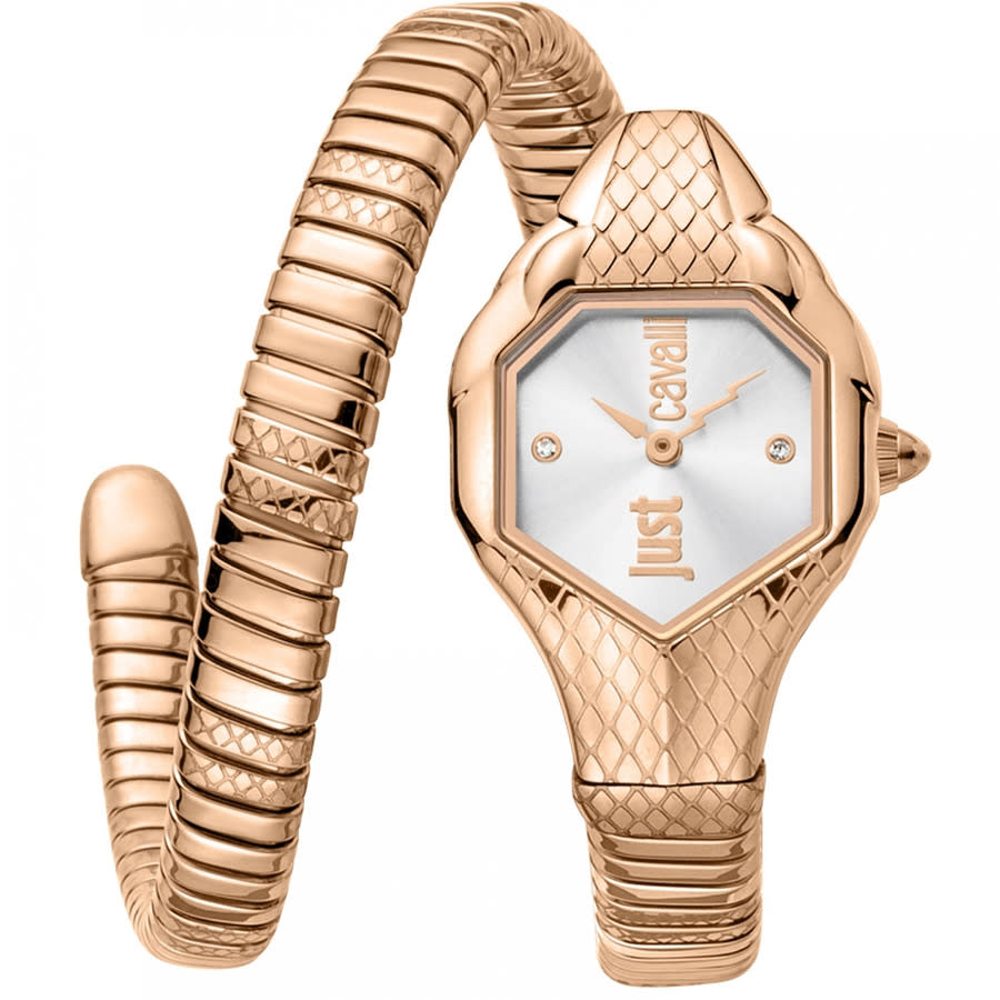 Just Cavalli Serpente Metallica White Dial Gold Steel Strap Watch for Women - JC1L208M0035 main image 0