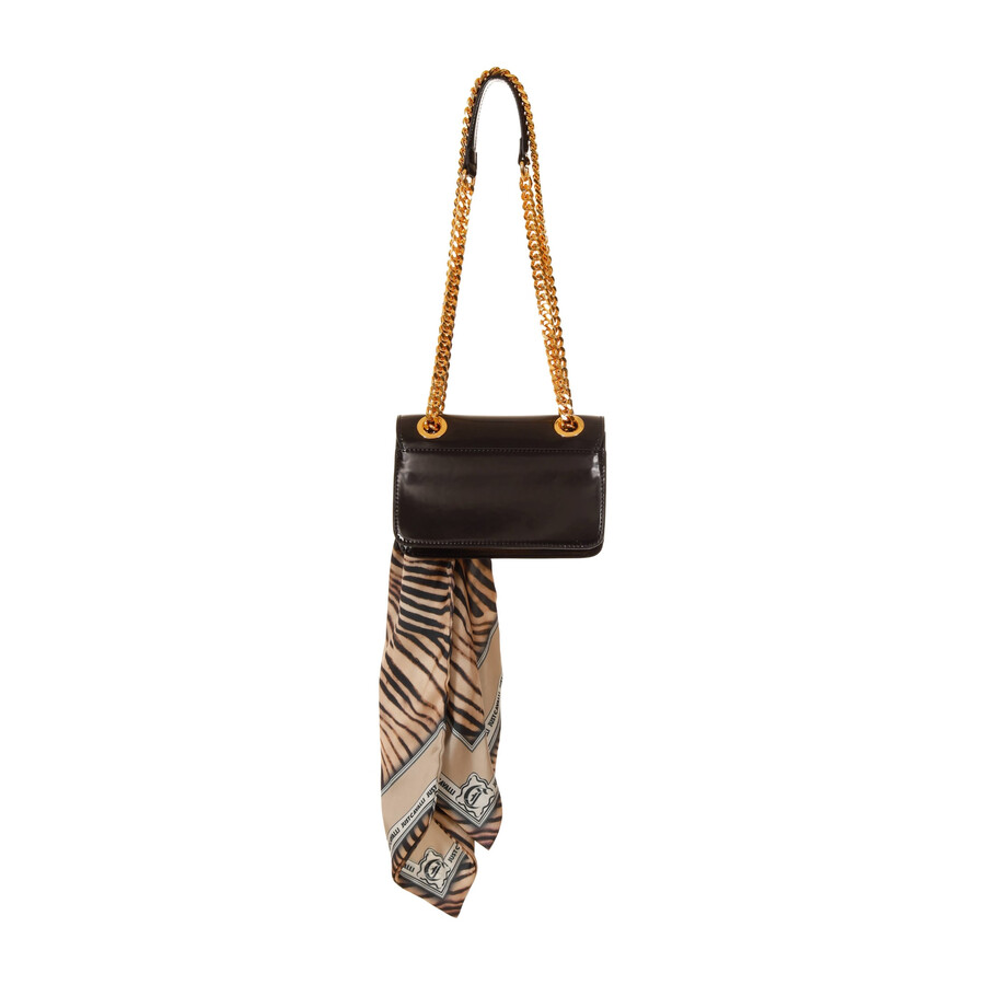 Just Cavalli Shoulder Bag With Foulard In Black