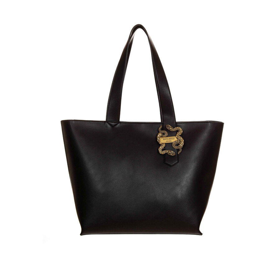 Just Cavalli Tote Bag In Black