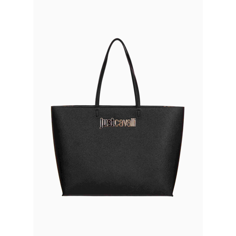 Just Cavalli Tote Bag In Black