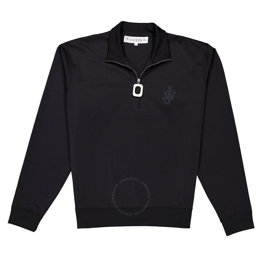 Jw Anderson Anchor Half Zip Track Top In Black