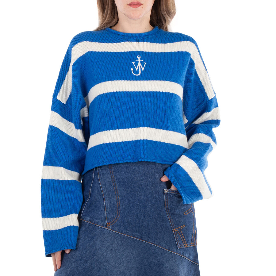 Anchor Logo Striped Cropped Jumper