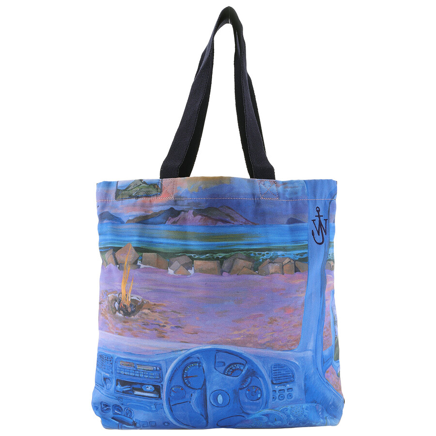Jw Anderson Camper Print Canvas Shopper Tote Bag In Blue