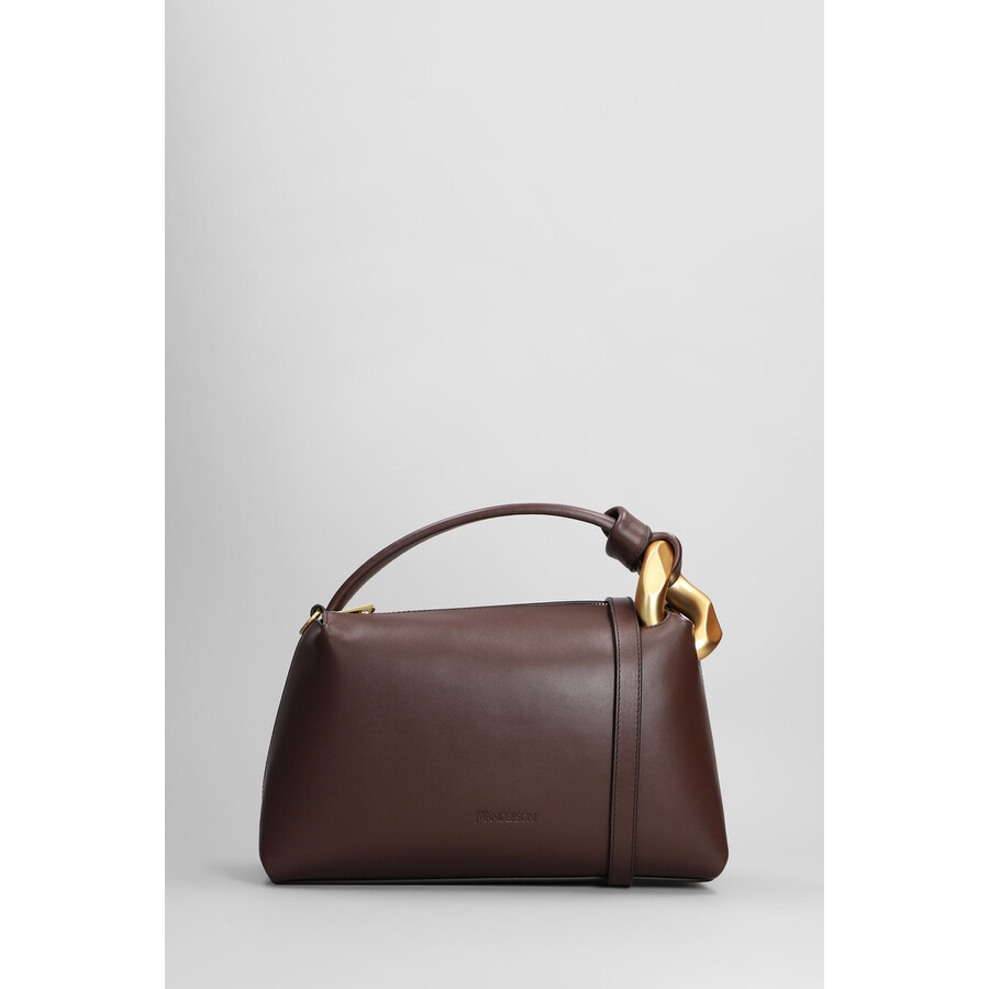 Jw Anderson J.w. Anderson Corner Hand Bag In Brown Leather In Brown