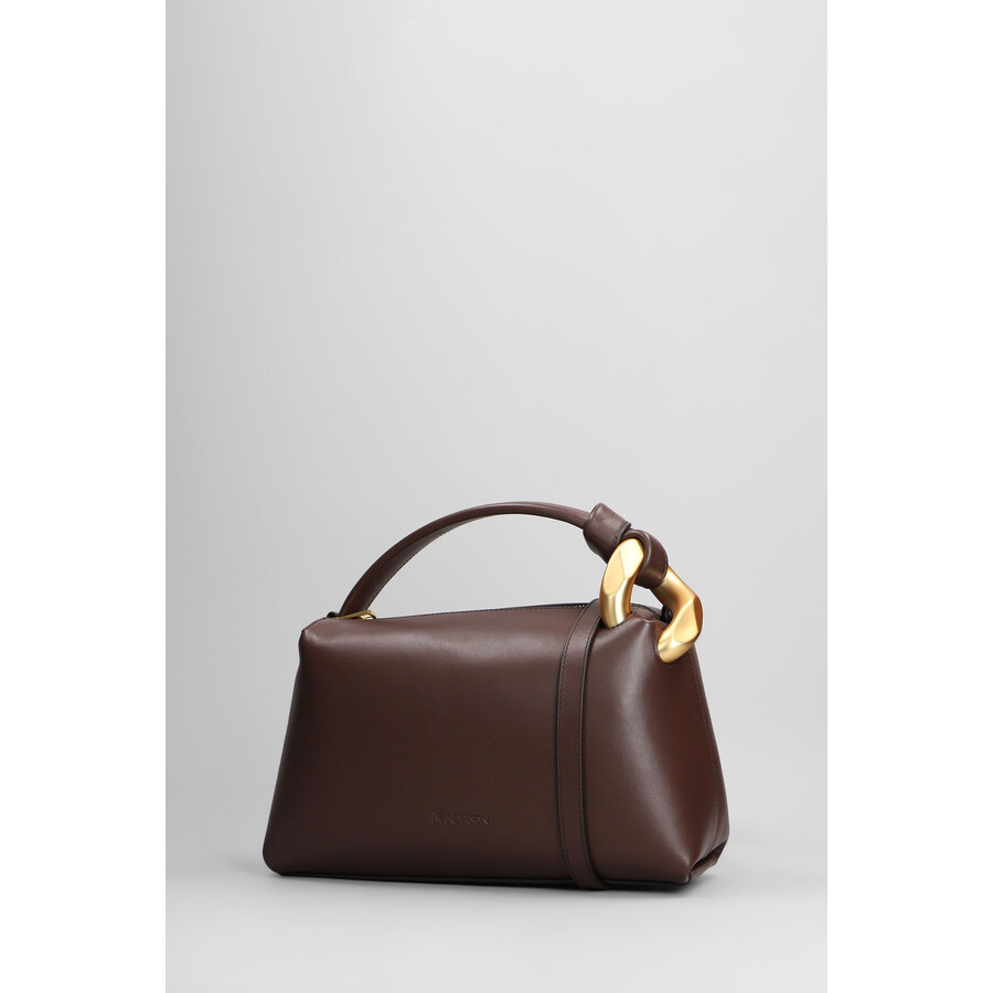Jw Anderson J.w. Anderson Corner Hand Bag In Brown Leather In Brown