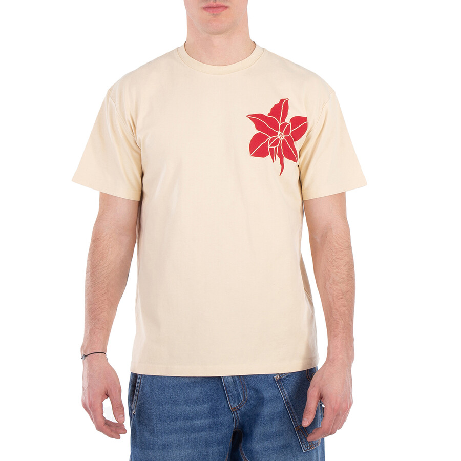Crew Neck Floral-Print Organic Cotton T-Shirt