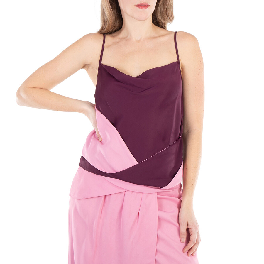 Draped Satin Sleeveless Tank Top