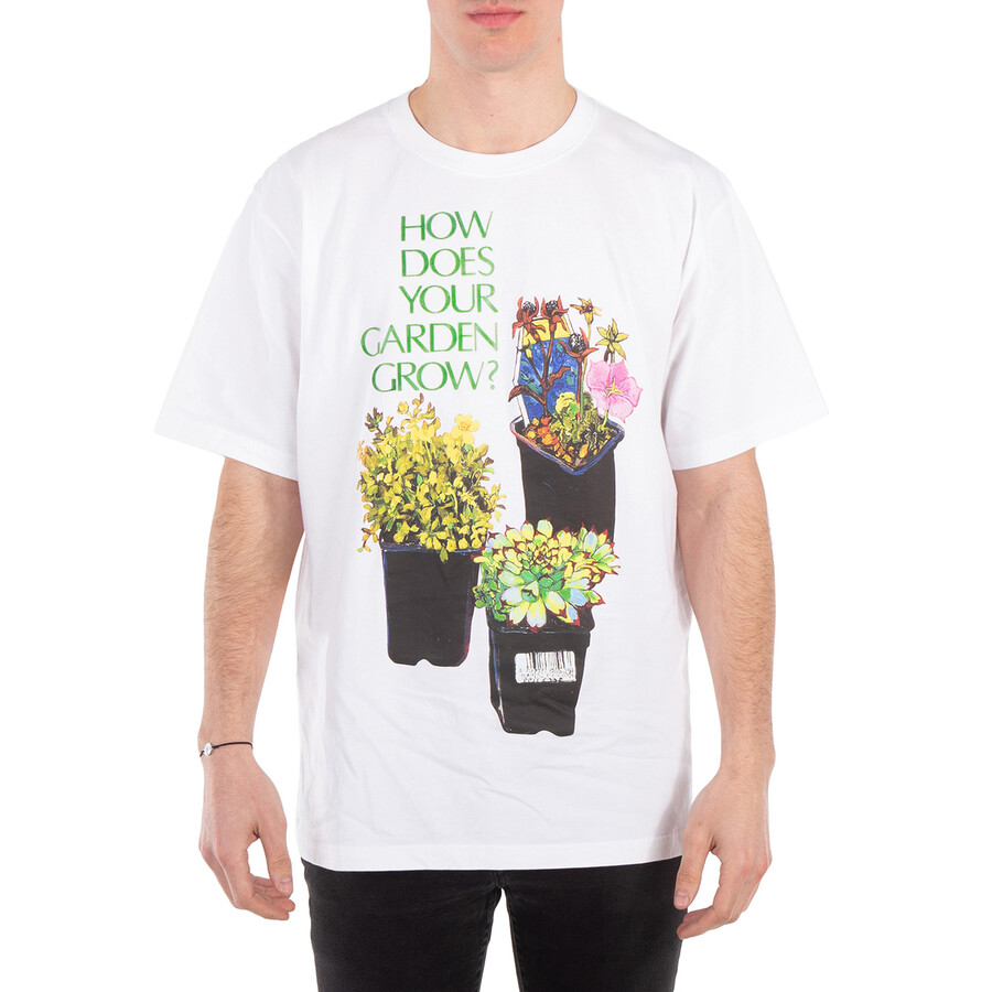 Flower Pot-Print Cotton T-Shirt