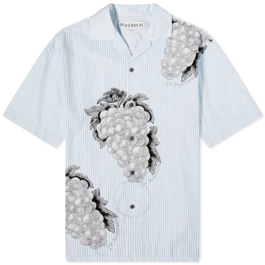 Jw Anderson Grape Stripe Vacation Shirt In Blue