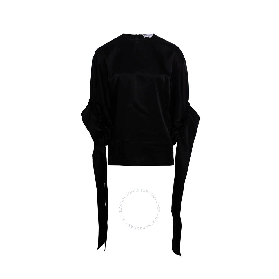 Jw Anderson Strap Detailed Crewneck Blouse In Black
