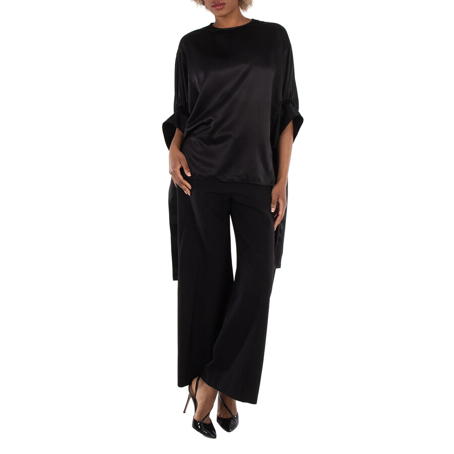 Ladies Black Tab Sleeve Top