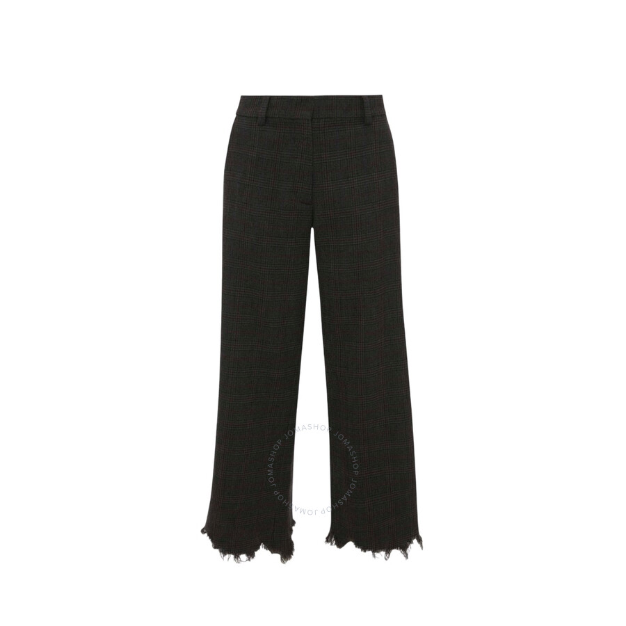 Jw Anderson Ladies Grey Distressed-effect Straight-leg Trousers In Grey