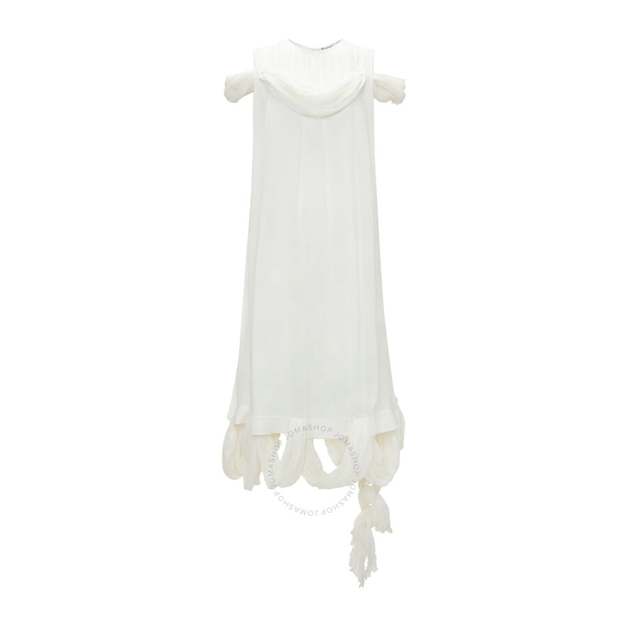 Jw Anderson Ladies White Silk Draped Midi Dress In White