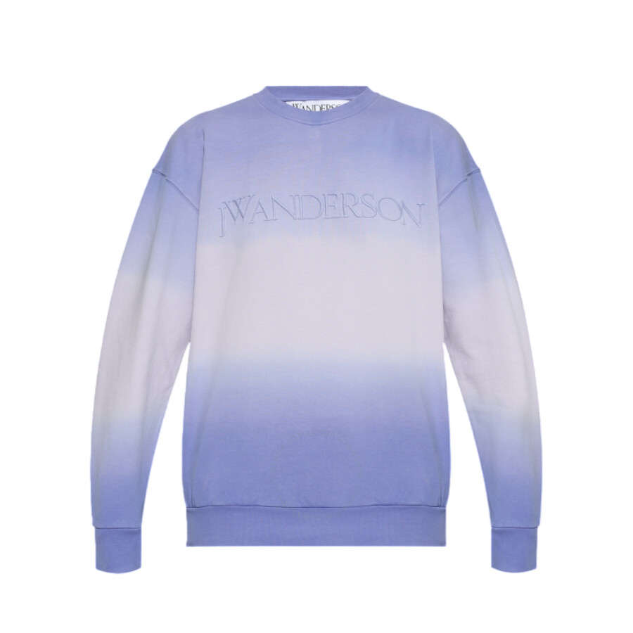 Jw Anderson Logo-embroidered Crew Neck Sweatshirt In Purple