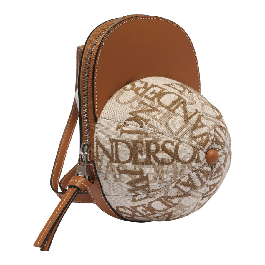 Jw Anderson J. W. Anderson Midi Cap Shoulder Bag With Leather Accents And Adjustable Strap In Brown