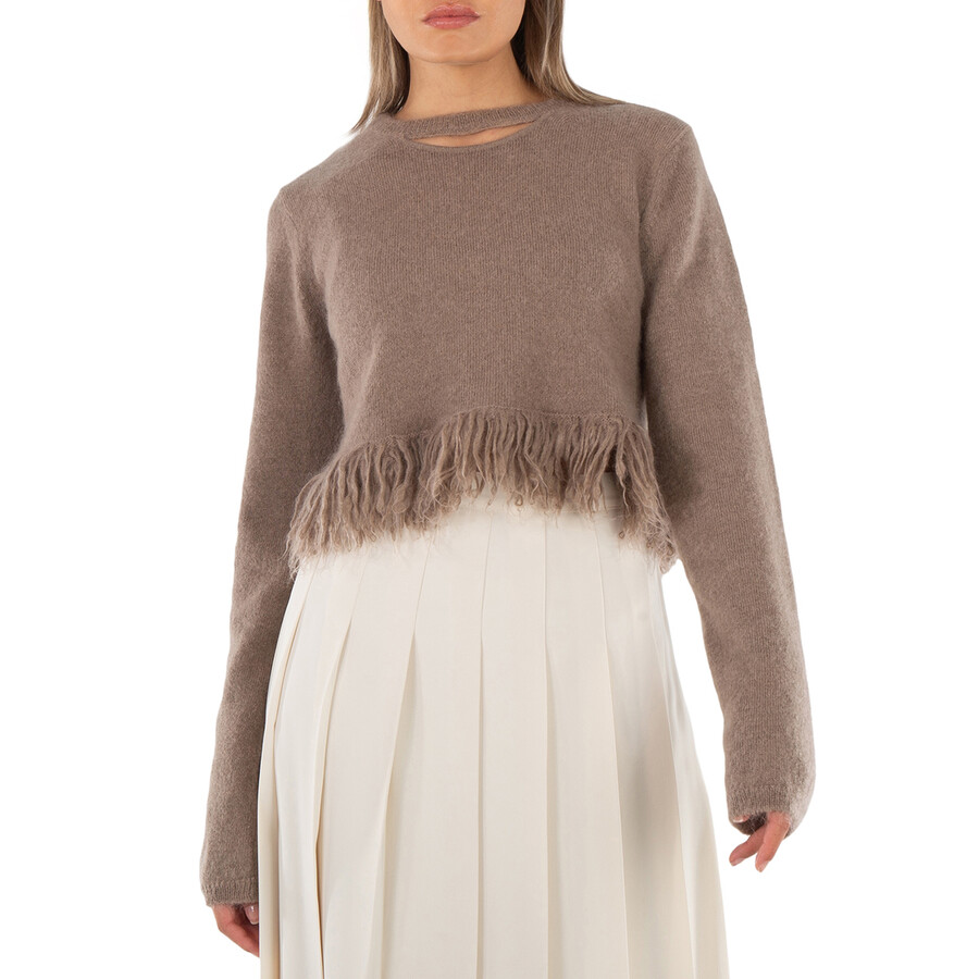 Mohair Blend Cropped Sweater