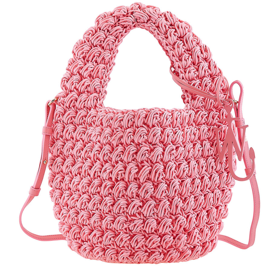 JW Anderson Pink Popcorn Basket Woven Top Handle Bag HB0553