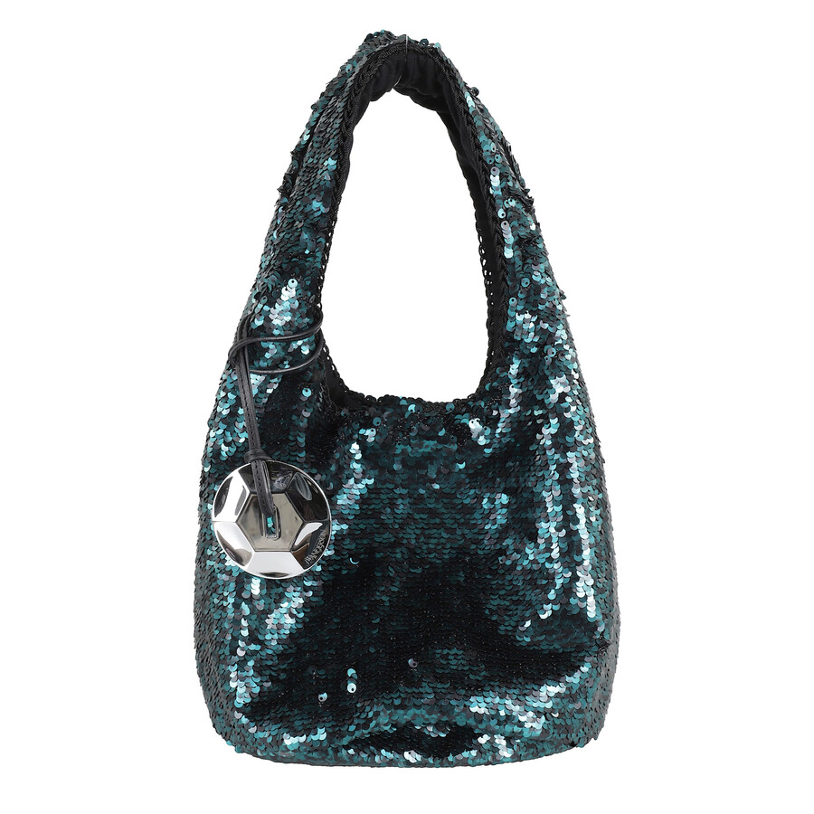 Jw Anderson J.w. Anderson Sequin Shoulder Bag In Green Polyester In Green
