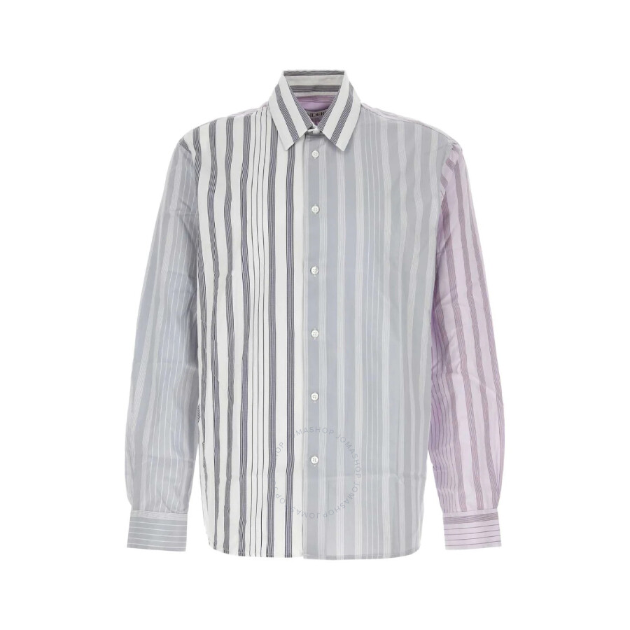 Jw Anderson Striped Pattern Button-down Collar Shirt In Gray