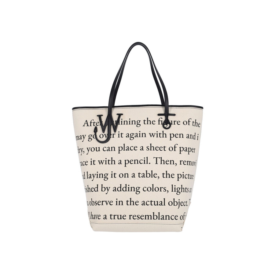 Jw Anderson J. W. Anderson Structured Tote Bag With Contrasting Black Trim In Neutral