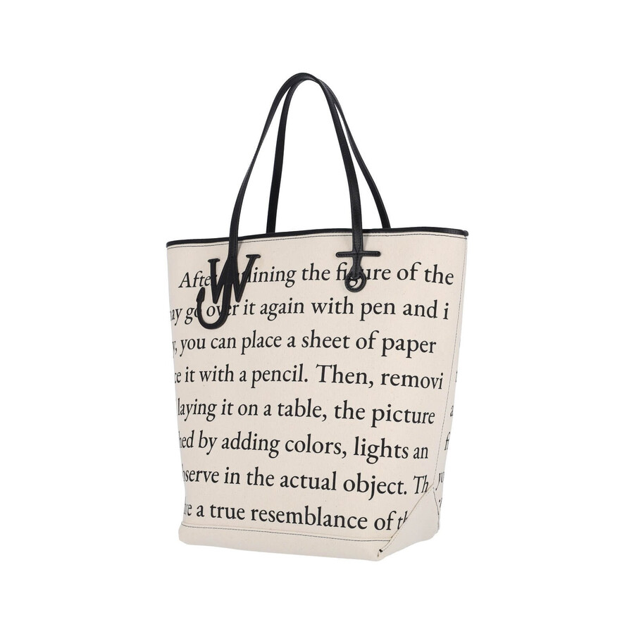 Jw Anderson J. W. Anderson Structured Tote Bag With Contrasting Black Trim In Neutral