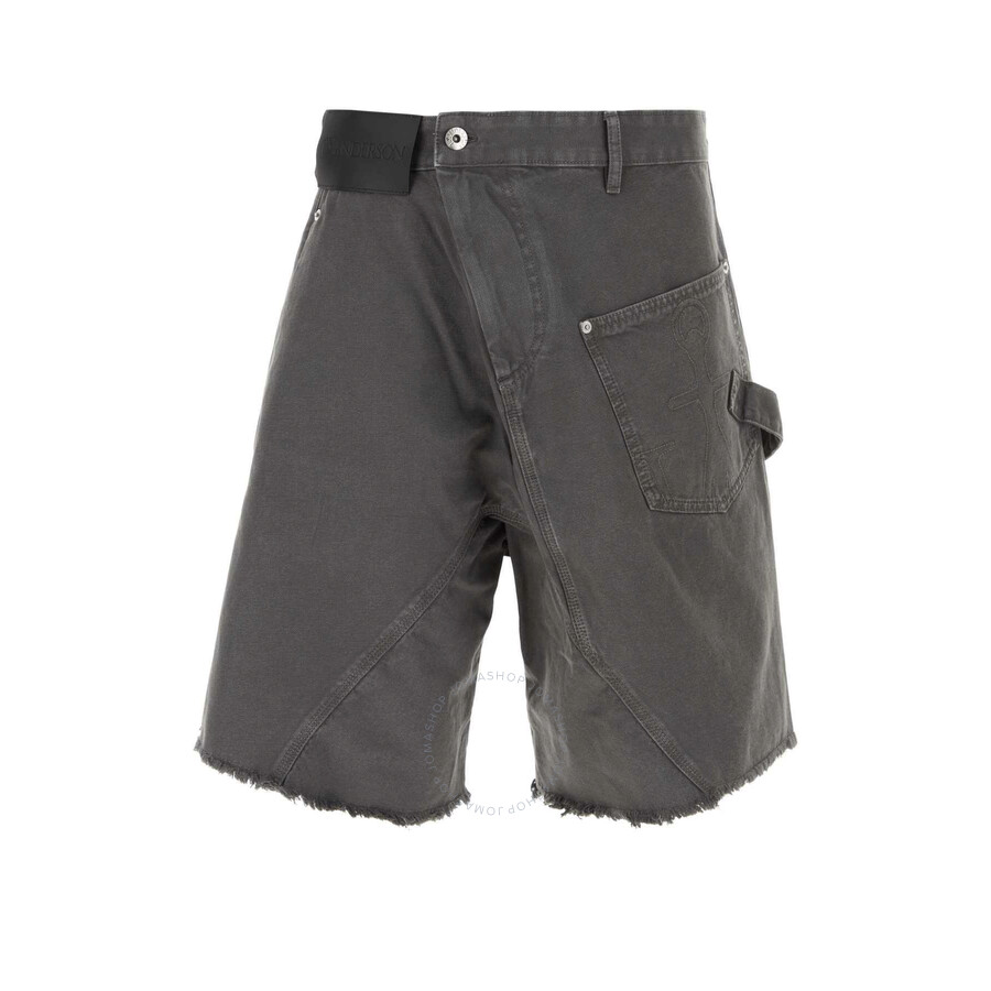 Jw Anderson Twisted Workswear Shorts In Grey
