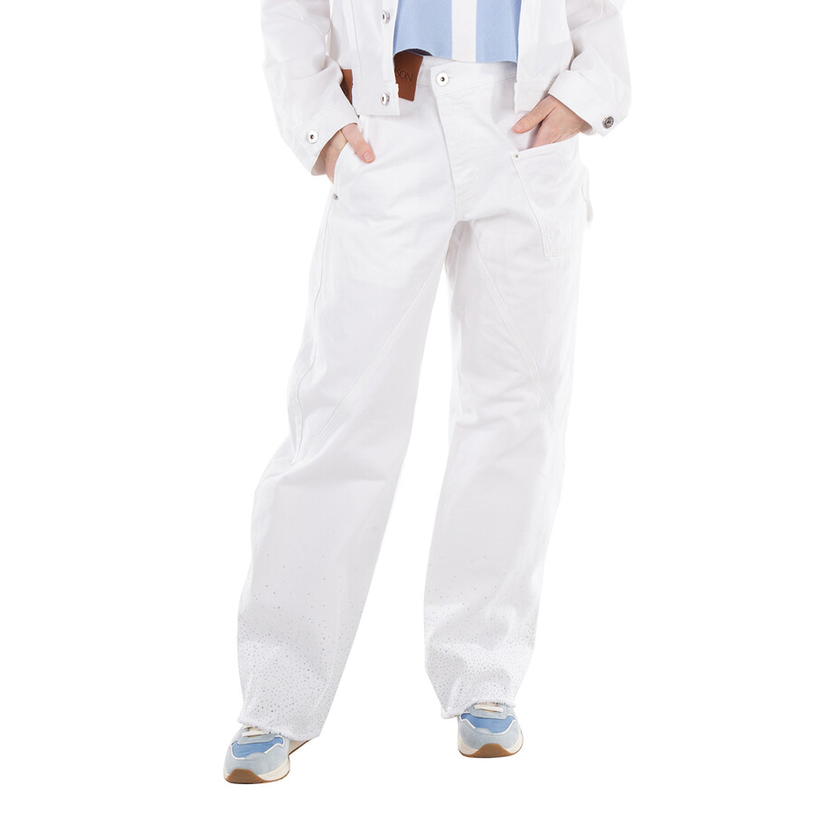 Twisted Workwear Crystal-Embellished Jeans
