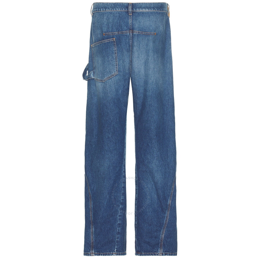 Jw Anderson Twisted Denim Workwear Jeans In Blue