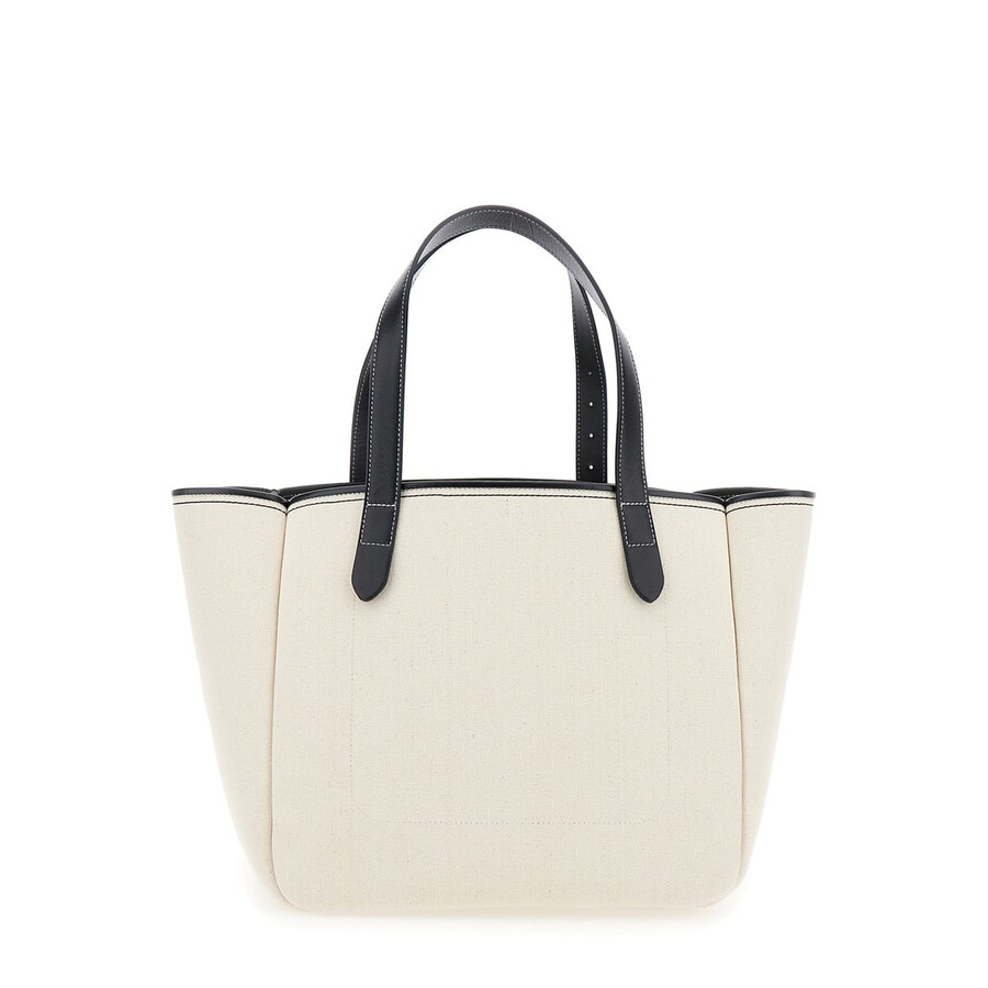 Jw Anderson J.w. Anderson White Shopper With Jw Logo On The Front In Canvas And Leather In White