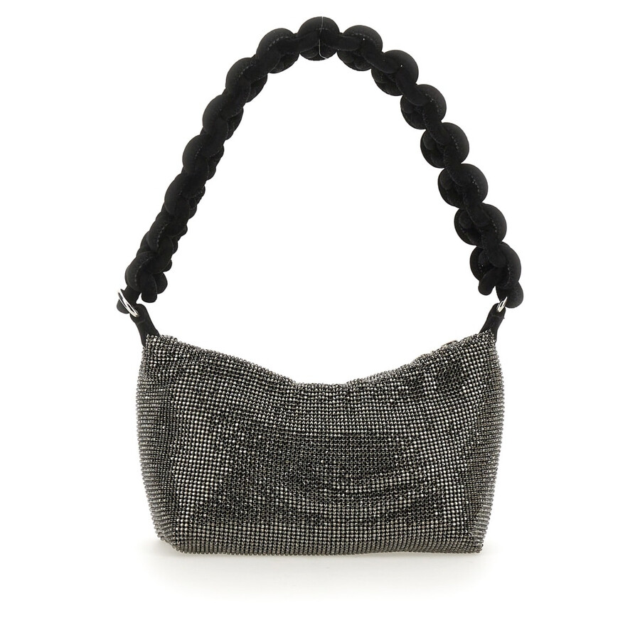 Kara Women's Crystal Mesh Cobra Pouch In Gray