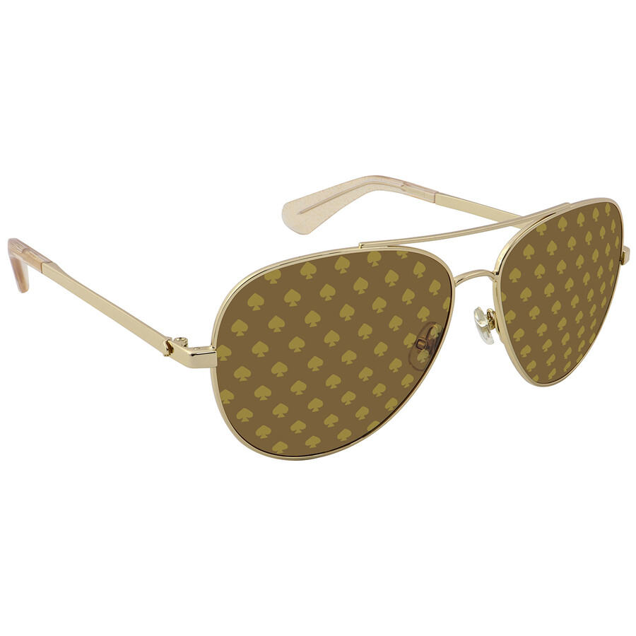 Kate Spade Gold Mirror Pilot Ladies Sunglasses AVALINE2/S 094R/K1 58