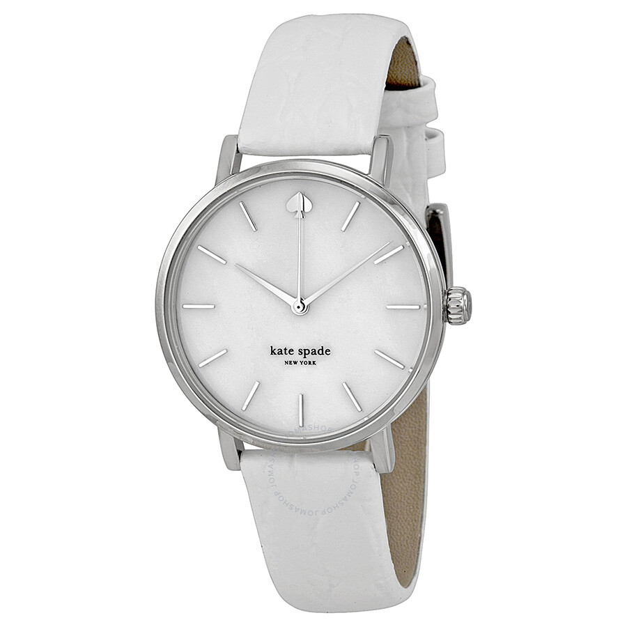 Kate Spade New York Metro Pearl Dial White Leather Ladies Watch ...