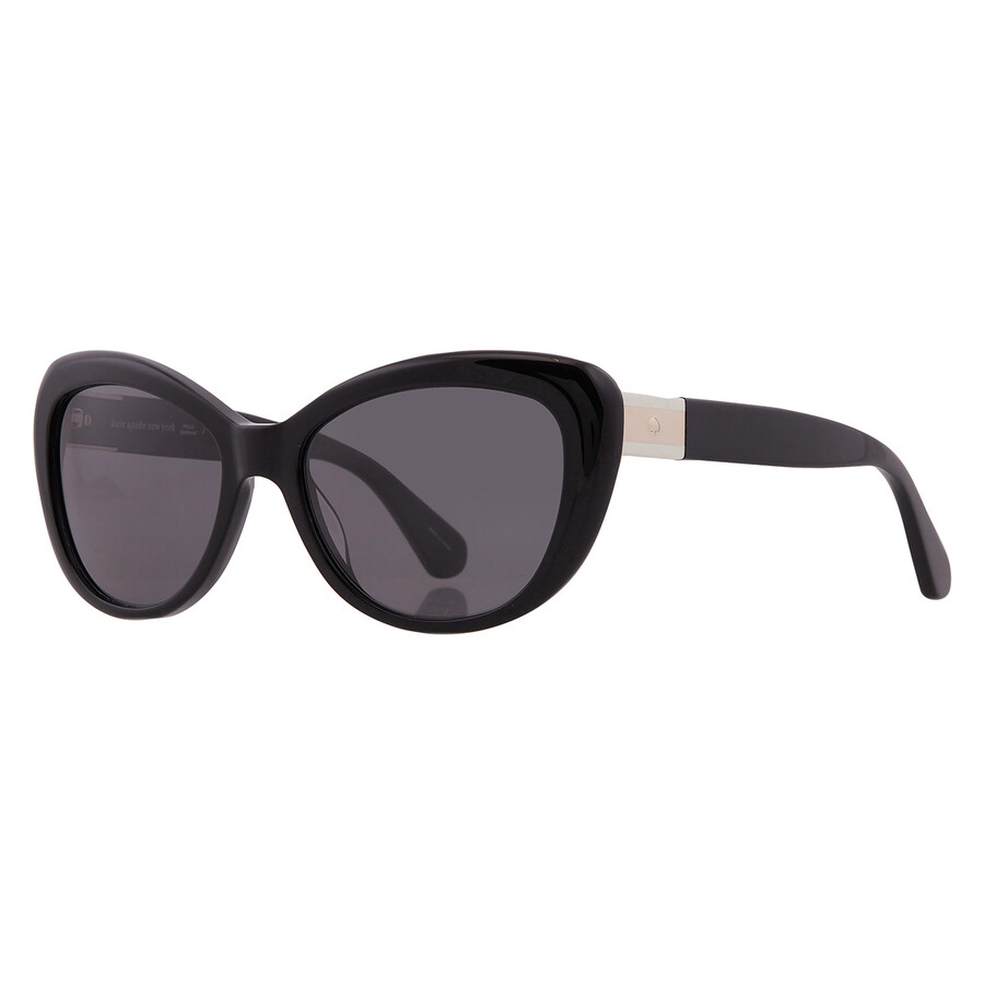 Kate Spade Polarized Grey Cat Eye Ladies Sunglasses Emmalynn/s 0807 54 In Black