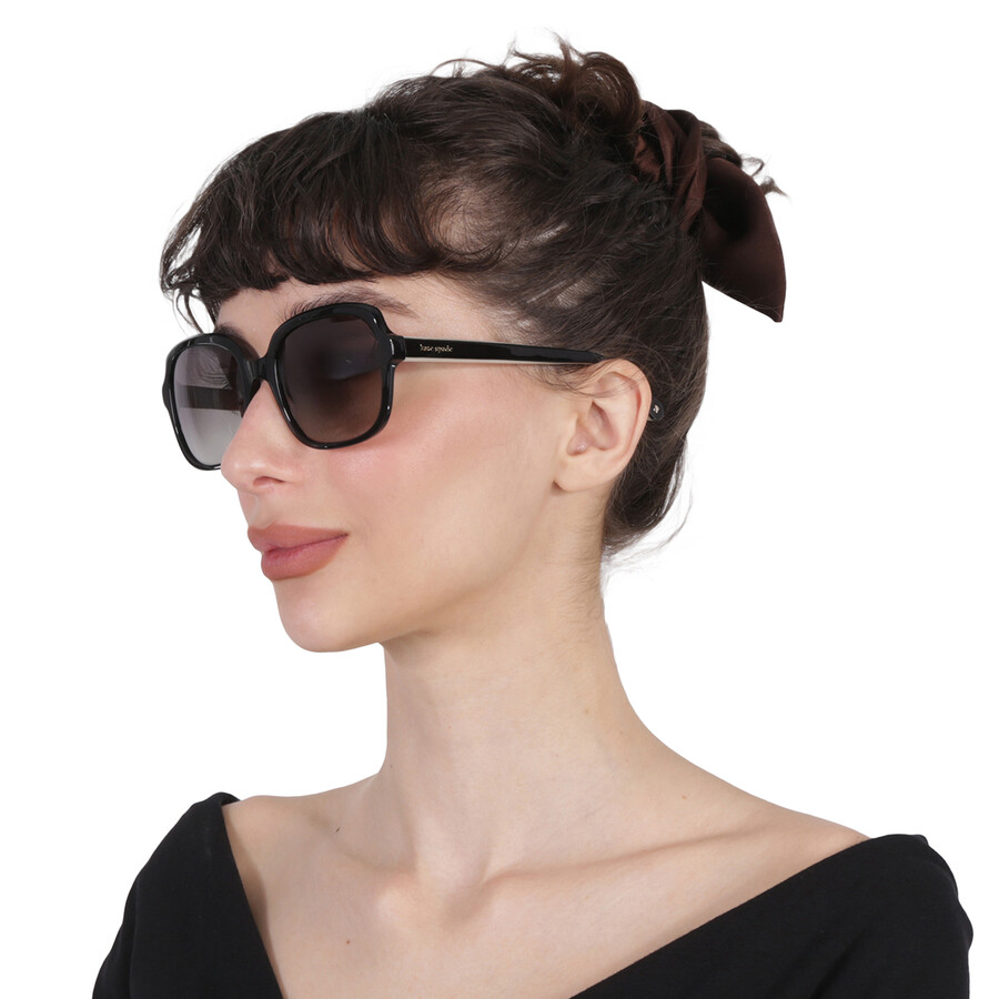 Kate Spade Polarized Grey Square Ladies Sunglasses Babbette/g/s 0807/wj 55 In Black / Grey