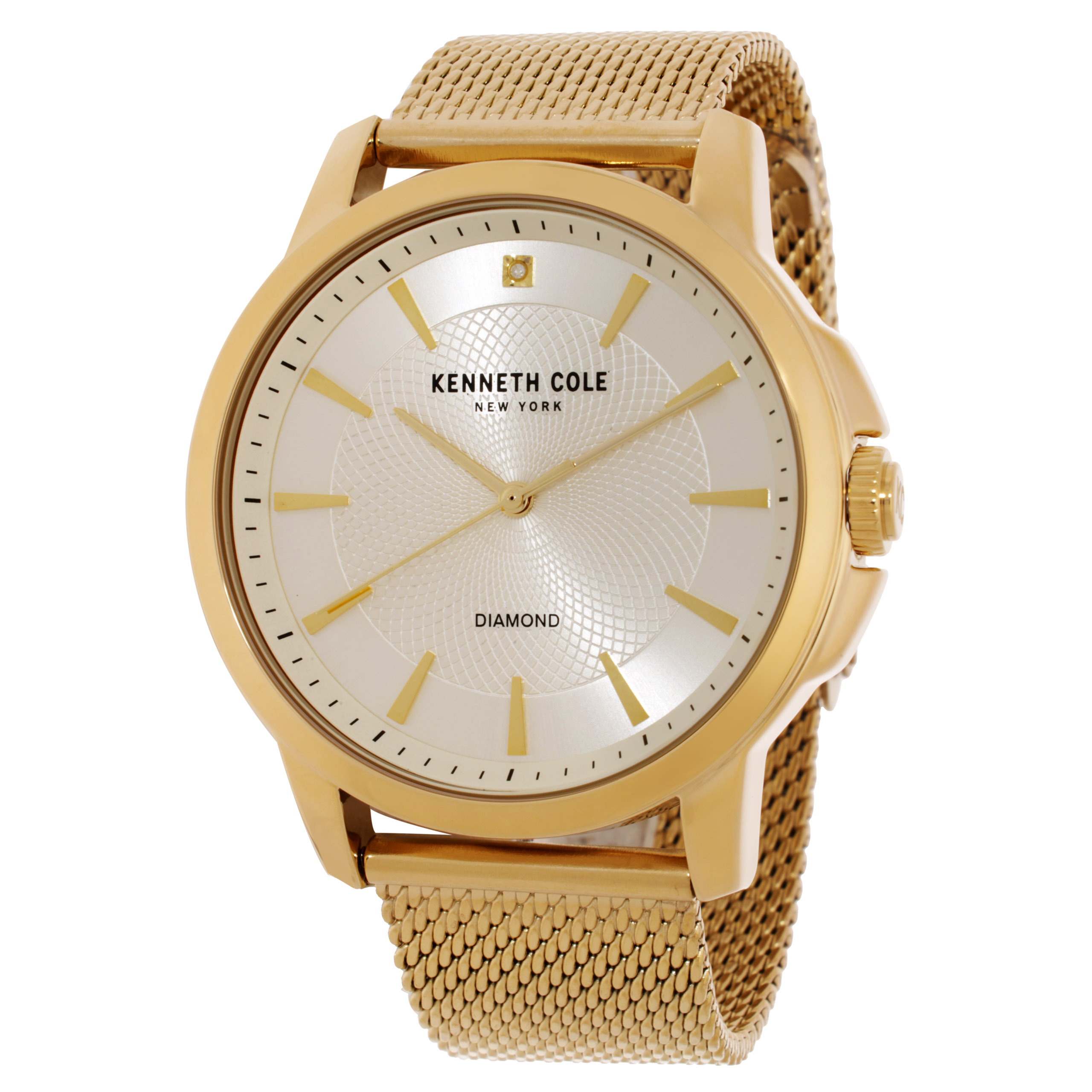 Kenneth Cole Genuine Diamond Quartz Champagne Dial Men's Watch