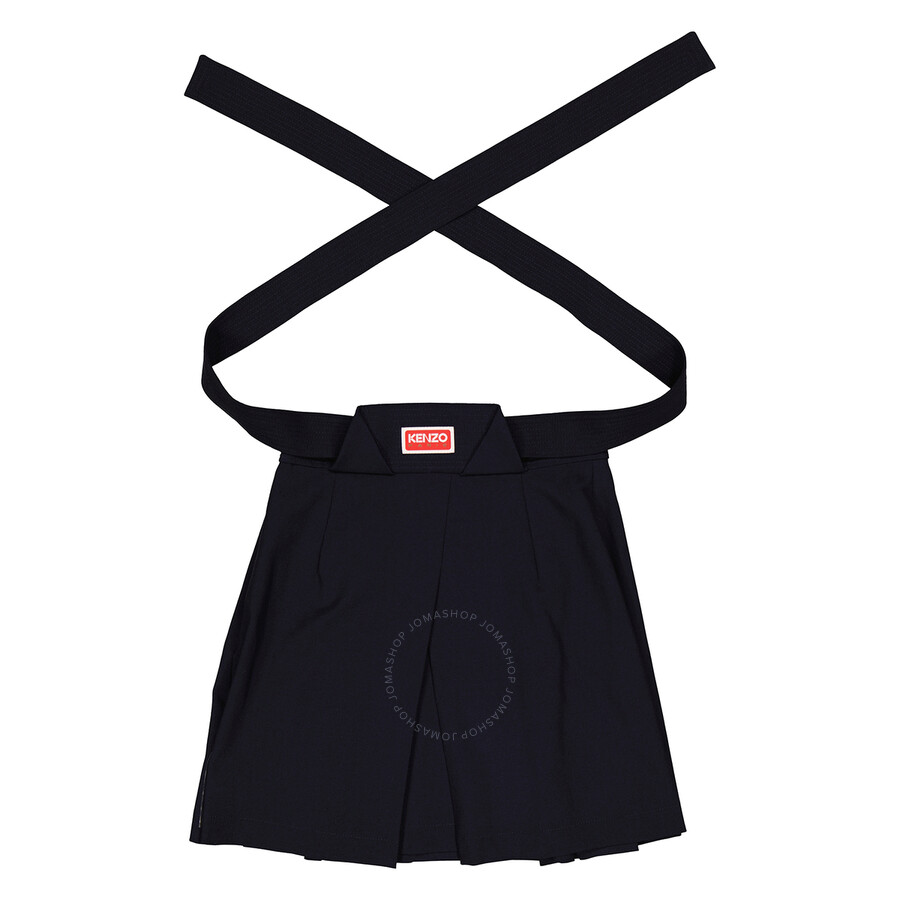 Kenzo Pleated Mini Skirt In Blue