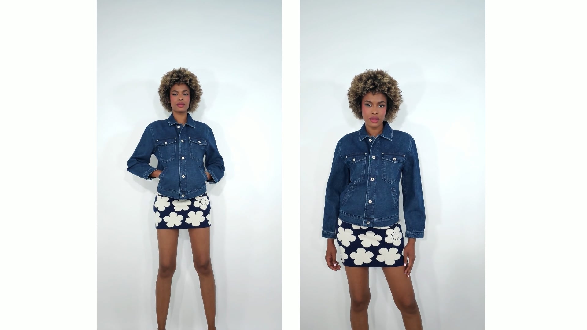 Kenzo Boke Flower Long Sleeve Denim Jacket, Size Medium
