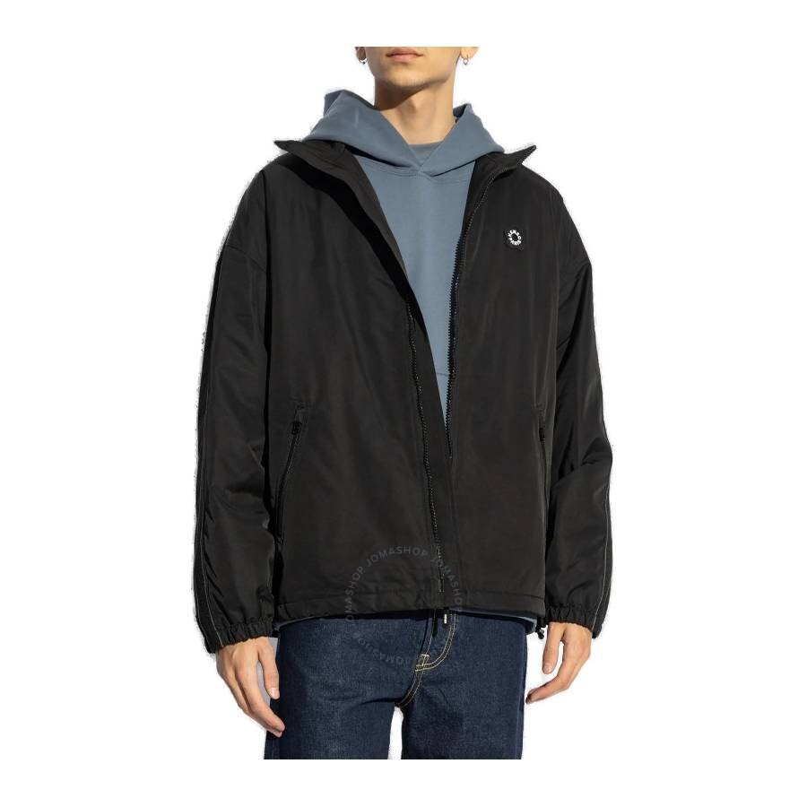 Kenzo Boke Flower Motif Zip-up Jacket In Black