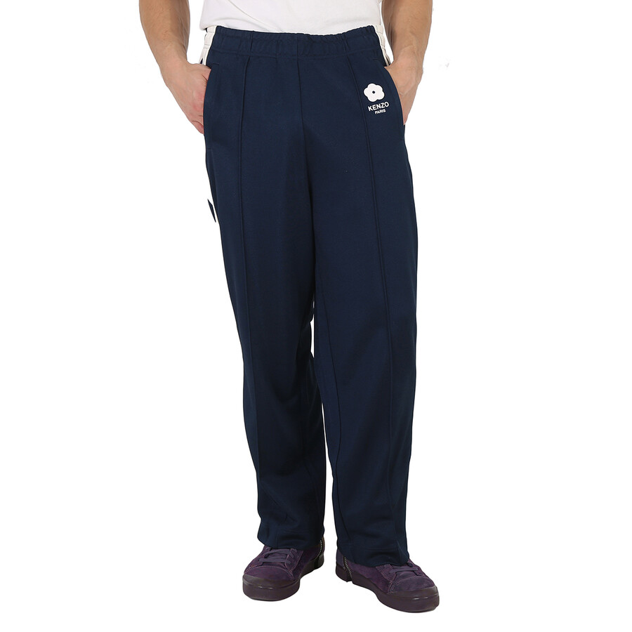 Shop Kenzo Boke Flower Signature Motif Track Pants In Blue