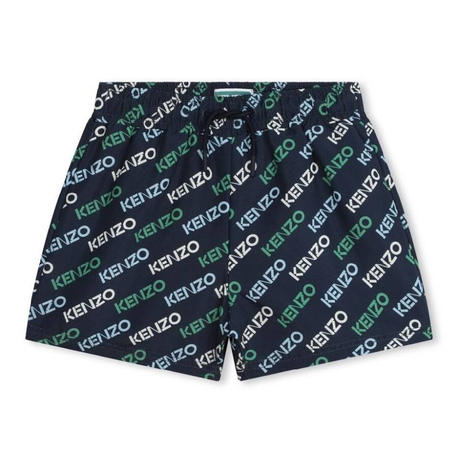 Boys Drawstring Logo-Print Swim Shorts