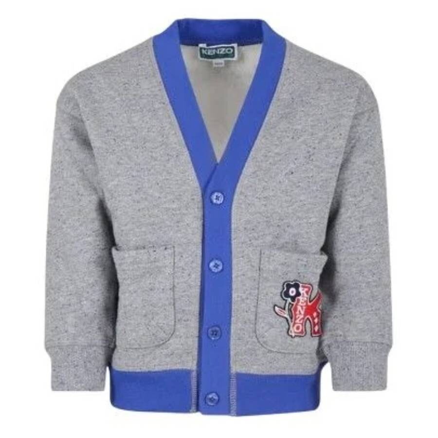 Boys Embroidered V-Neck Cotton Cardigan