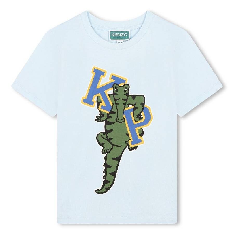 Kenzo Boys Graphic-print Cotton T-shirt In Blue