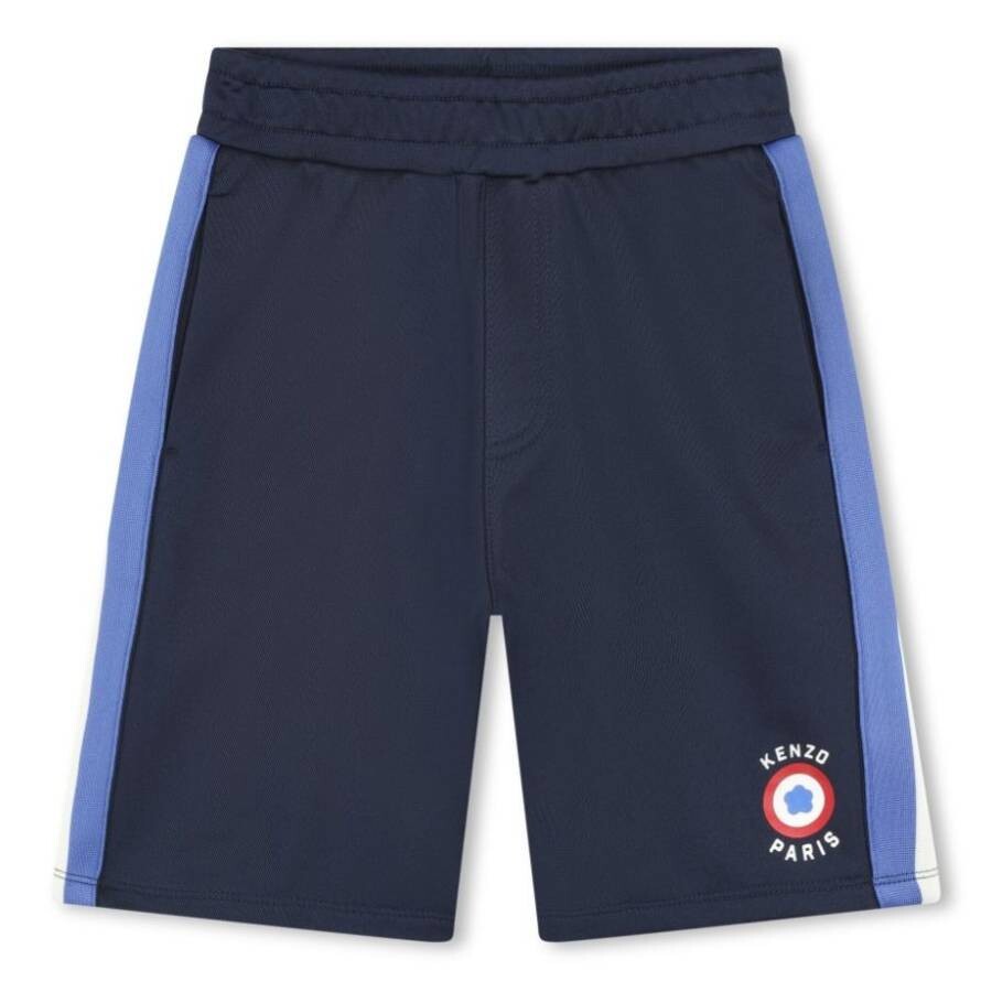 Kenzo Boys Target Logo Bermuda Shorts In Blue