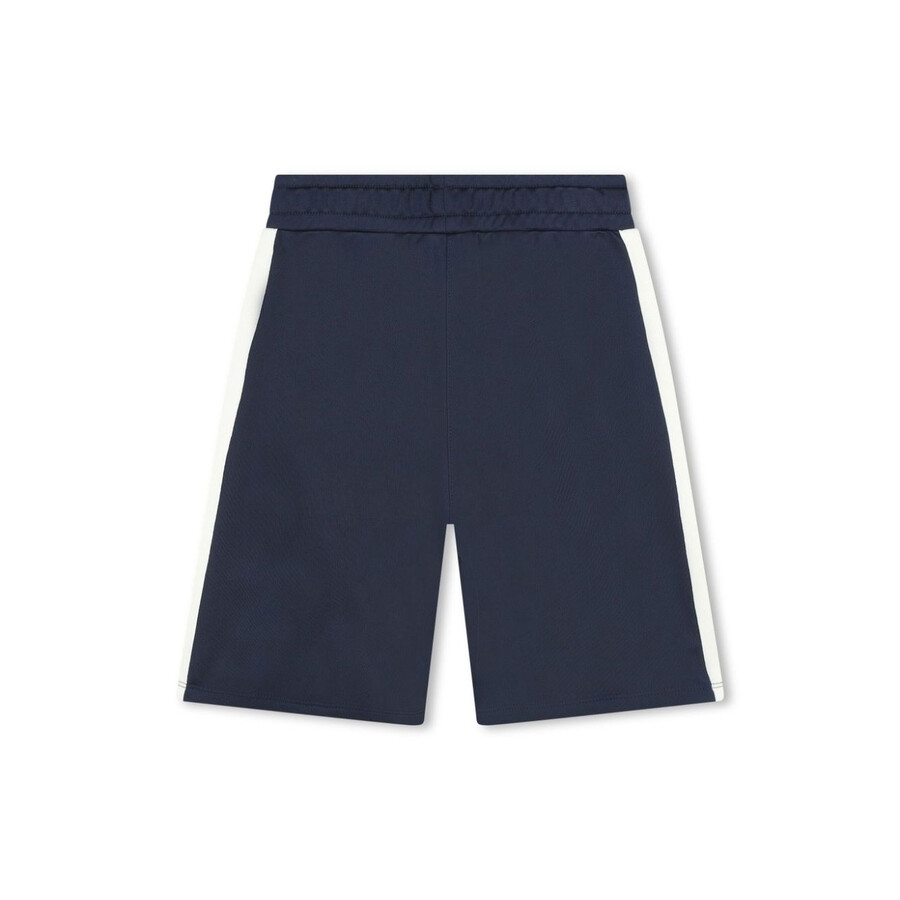 Kenzo Boys Target Logo Bermuda Shorts In Blue