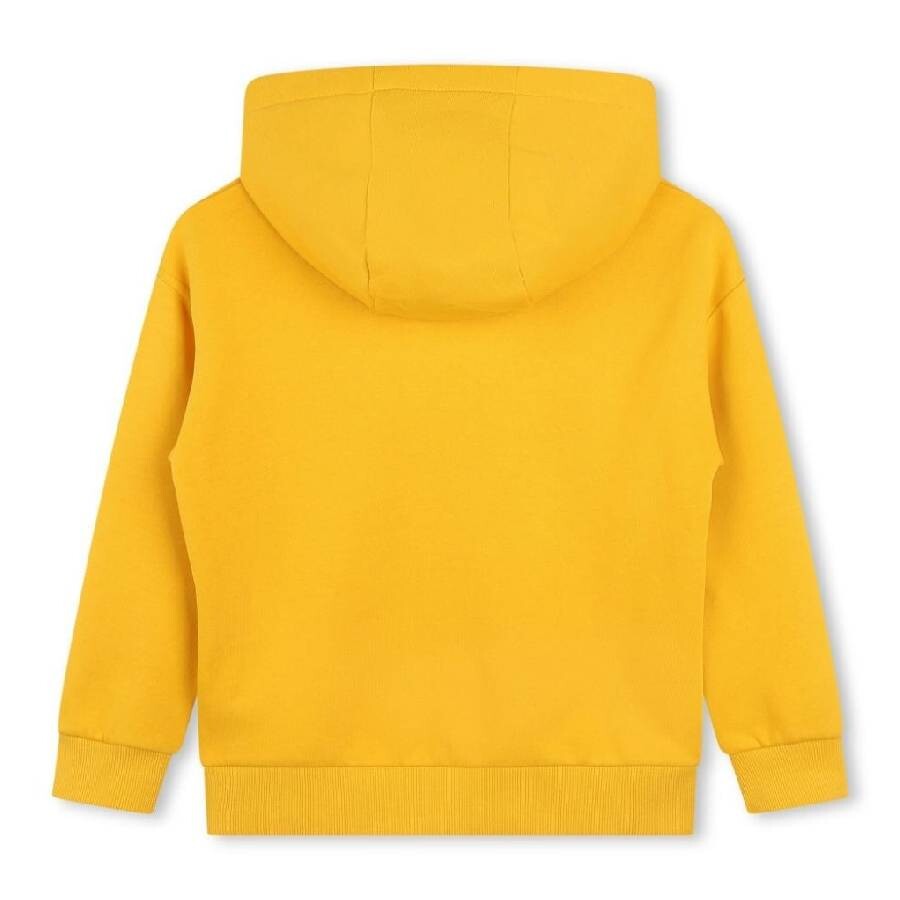 Kenzo Tiger-print Fleece-texture Hoodie In Gold Tone