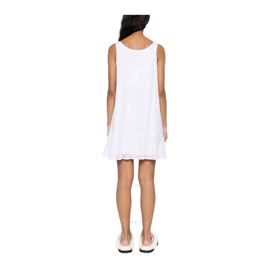 Kenzo Broderie-anglaise Flared Dress In White