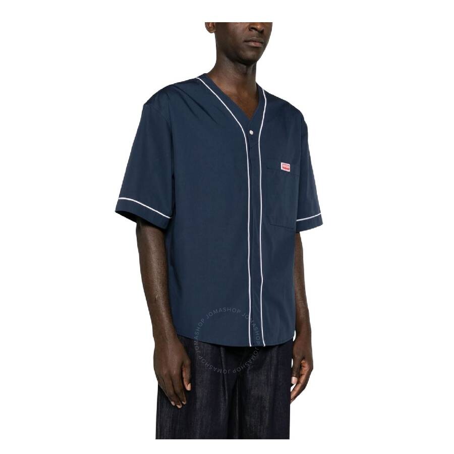 Kenzo Contrasting Trim Logo-patch Shirt